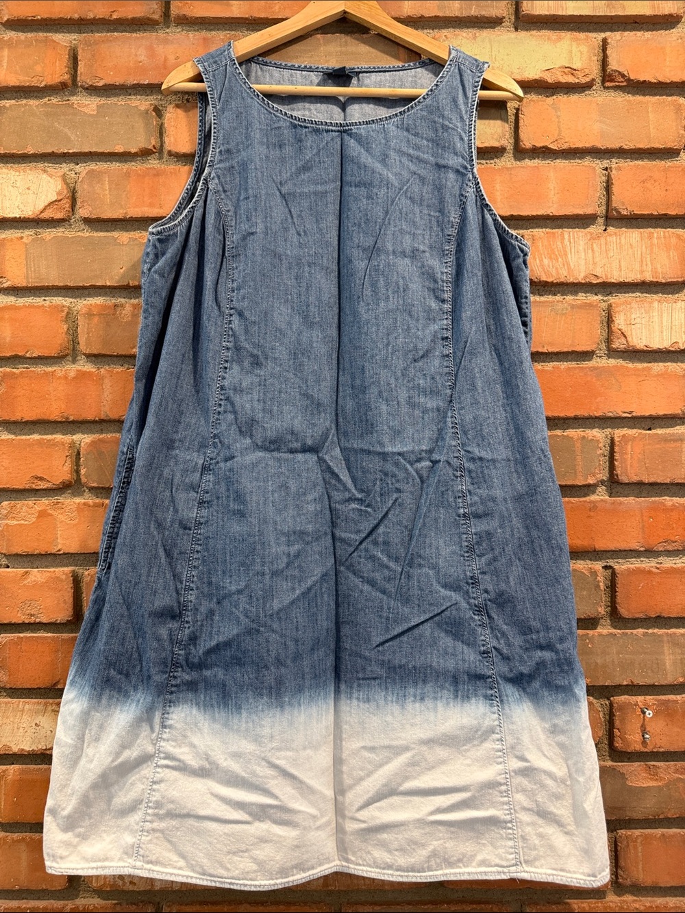 J. Jill Blue Ombre Sleeveless Denim Midi Dress